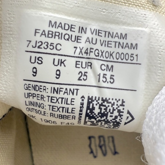 Kids Converse Classic Black and White Sneakers - Picture 9 of 9